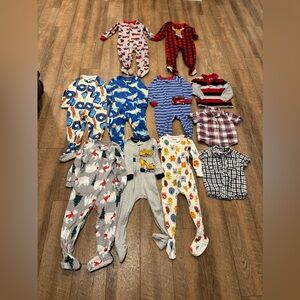 Bundle of Toddler Boys Clothes Size 3t - Sleepers and Shirts